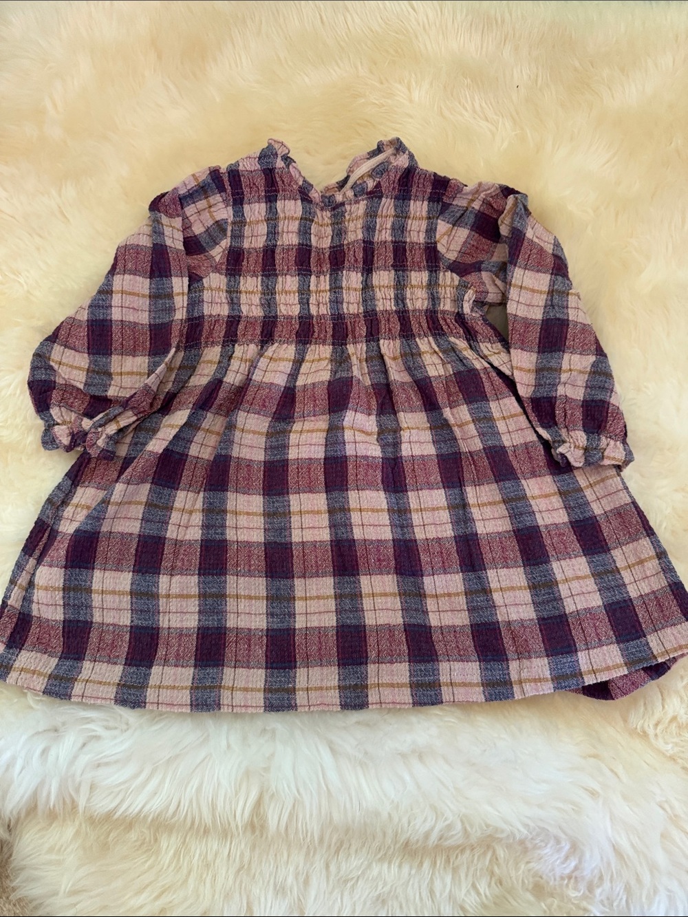 Zara Girls Plaid Dress in Burgundy, Pink & Navy